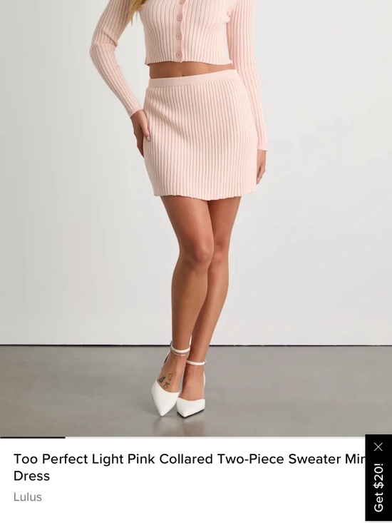 Lulus Dresses & Skirts - Lulu's Light Pink Ribbed Knit Mini Skirt